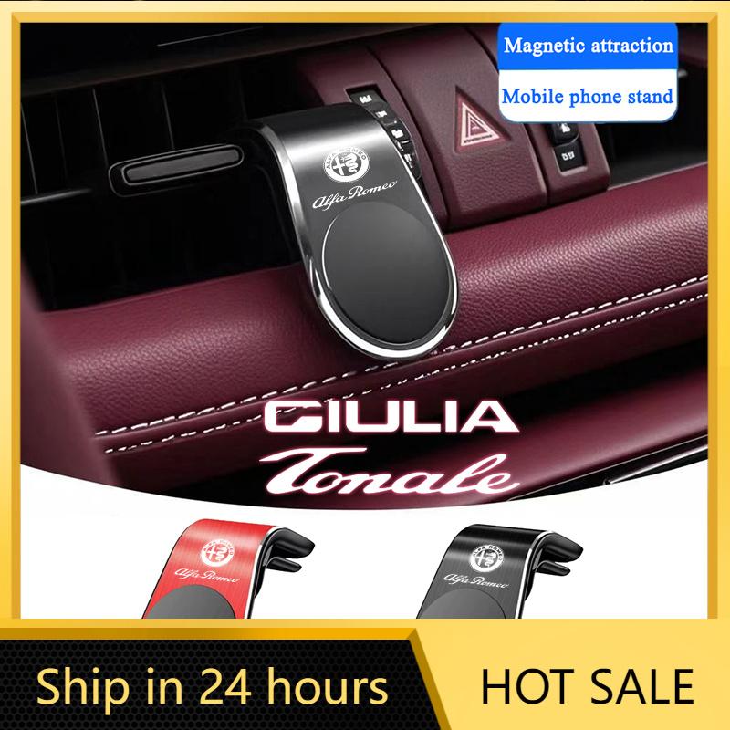Car Stickers Magnetic Car Phone Holder Air Vent Clip Mount GPS Holder Car Stickers For Alfa Romeo Giulia Giulietta Tonale MITO STE6