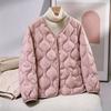 Autumn and winter new light and thin cotton-padded clothes women's short versatile fashion warm liner jacket V-neck cotton-padded jacket loose cotton