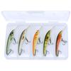 5pcs Floating Trout Lure Artificial Bait Kit 75mm 5g Black Minnow Crankbaits Fishing Lure Set Wobblers For Pike Fishing