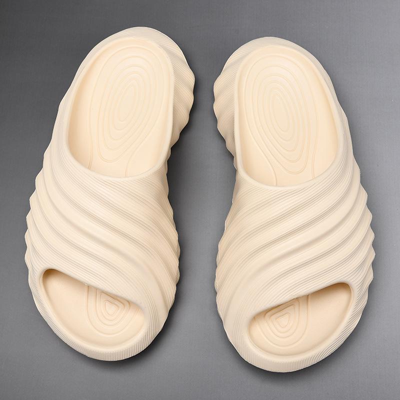 

Men s soft-soled sandals outdoor non-slip sports coconut slippers summer wear one-word drag EVA 44-45 бежевый