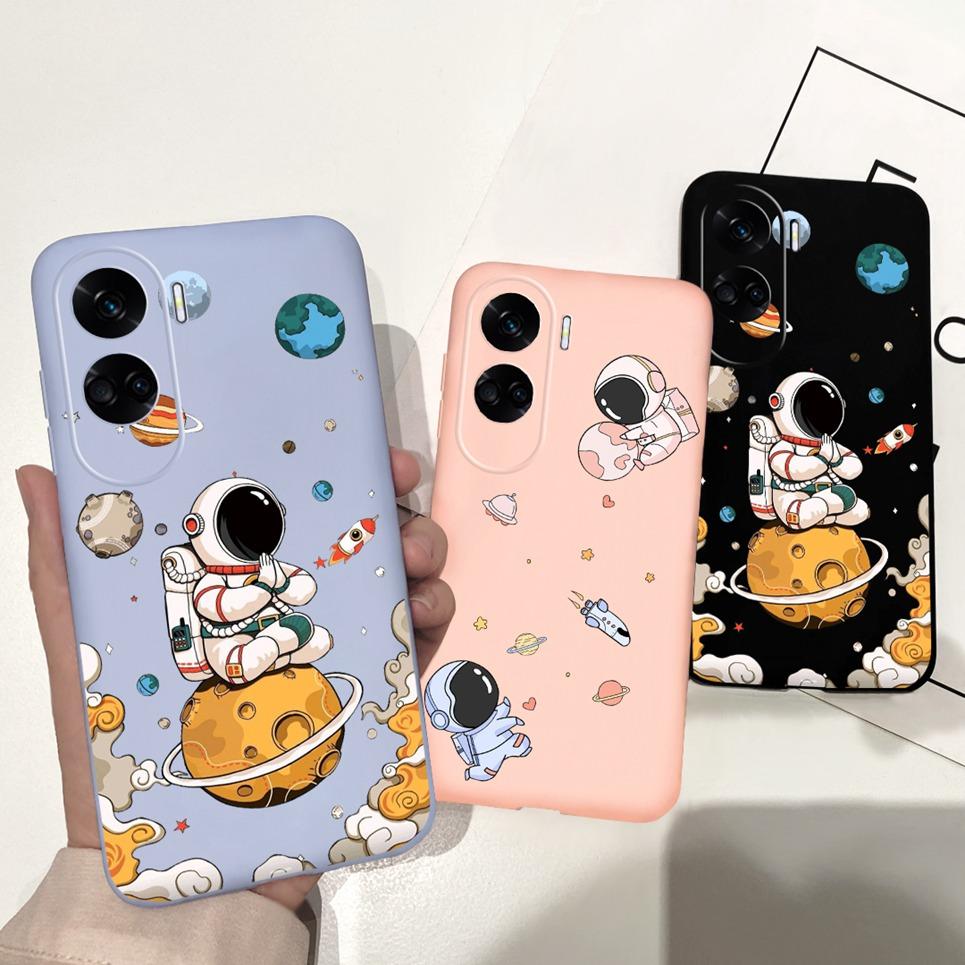 For Funda Honor 90 Lite Case Honor 100 Pro Honor100 5G Back Cover Astronaue Cow Pattern Etui Soft Silicone Huawei Honor90 Lite