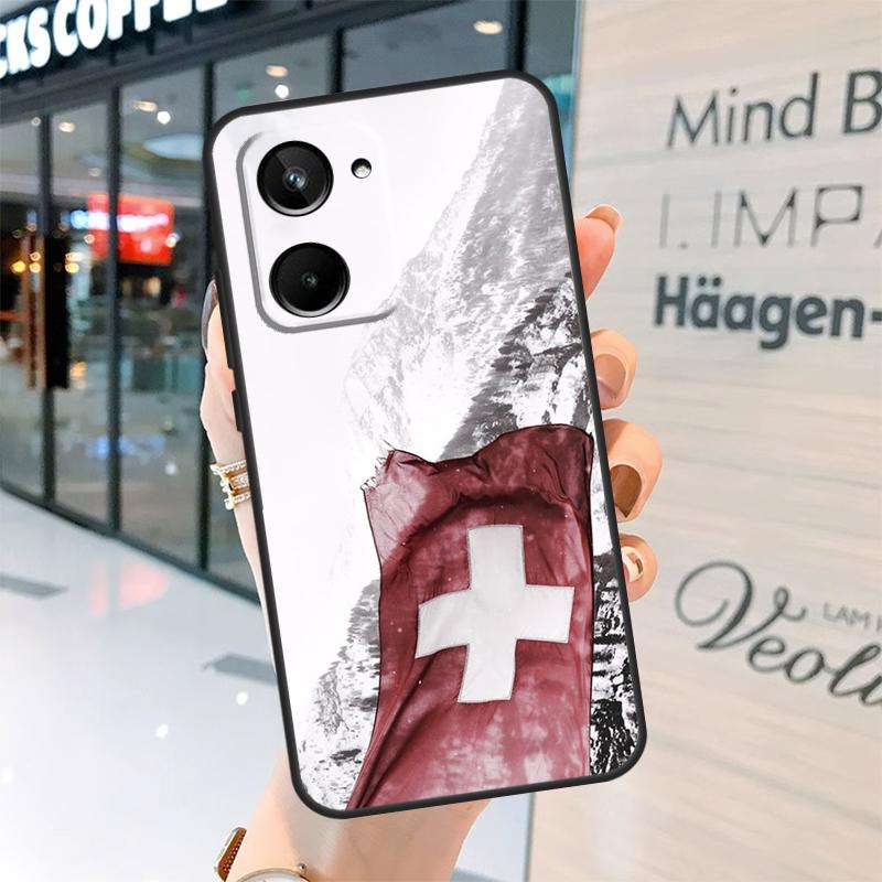 Switzerland Swiss Flag Case For Realme 15 13 12 10 11 14 Pro Plus GT6 GT7 C15 C35 C53 C55 C61 C63 C65 C67 C71 C75