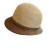 Color Matching Eaves~ Simple Casual Straw Bow Fisherman Straw Hat Spring and Summer Travel Sunshade Basin Hat Woman