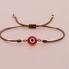Stylish Evil Eyes Bracelet With Gold Beads European Design Crystal Glass Charm Adjustable Soft Rope For Women Gift