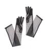 1pc Woman Festival Colorful Long Satin Transparent Gloves with Fingers Black White Red Sexy Dance Party Theme Halloween Wedding