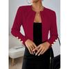 Blazer court uni à manches longues ajusté pour femme
