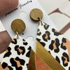Vintage Print Earrings Earrings Exaggerated Leopard Wooden Beach Ear Studs