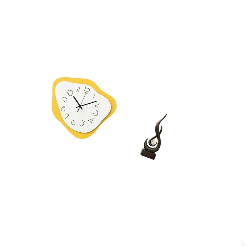 Acrylic Wall Clock Modern Office Ornament Timepiece Silent Abstract Fire Statue Desktop Craft