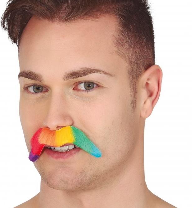 Rainbow Colorful Mustache 10Cm 1 Pcs