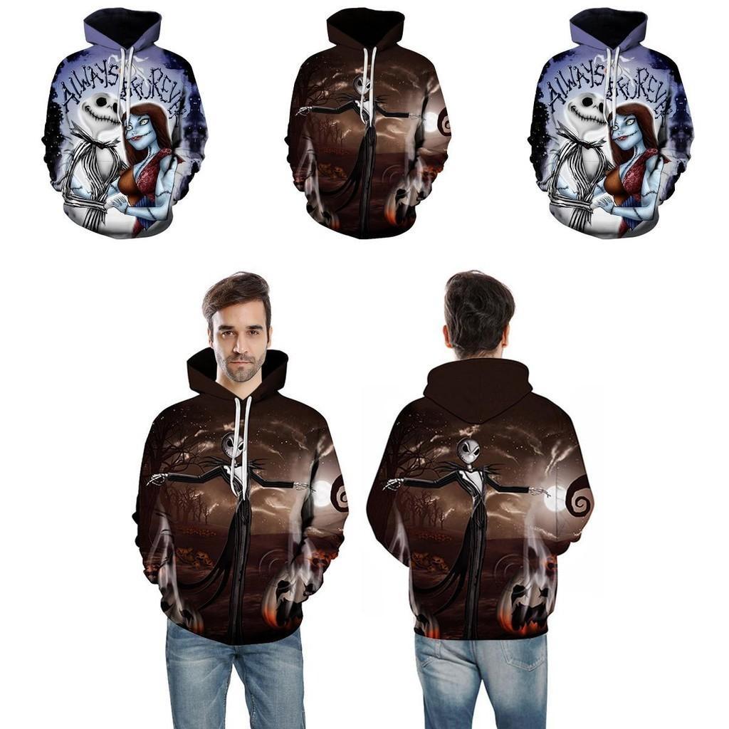 Nightmare Before Christmas Hoodie Pullover Sweatshirt Featuring Jack And Sally Design