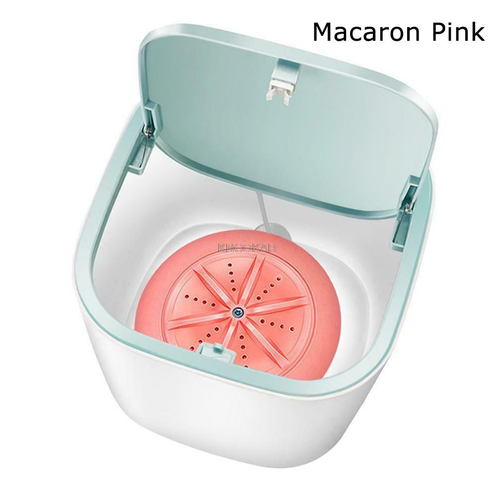 Travel Mini Washing Machine Portable Ultrasonic Turbo Washing Machine USB Powered Desktop Clothing Underwear Laundry Washer 3.8L