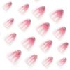 24 Pieces French Pink Gradual Change Nail Art Finished Internet Celebrity Glitter Short Short Pointed Wear Armor