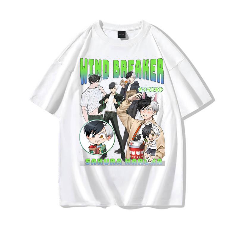Wind Breaker Cotton Shirts Graphic Tee Anime Pattern Printed Cool TShirt Unisex New Anime Wind Breaker Cartoon Street Tshirts