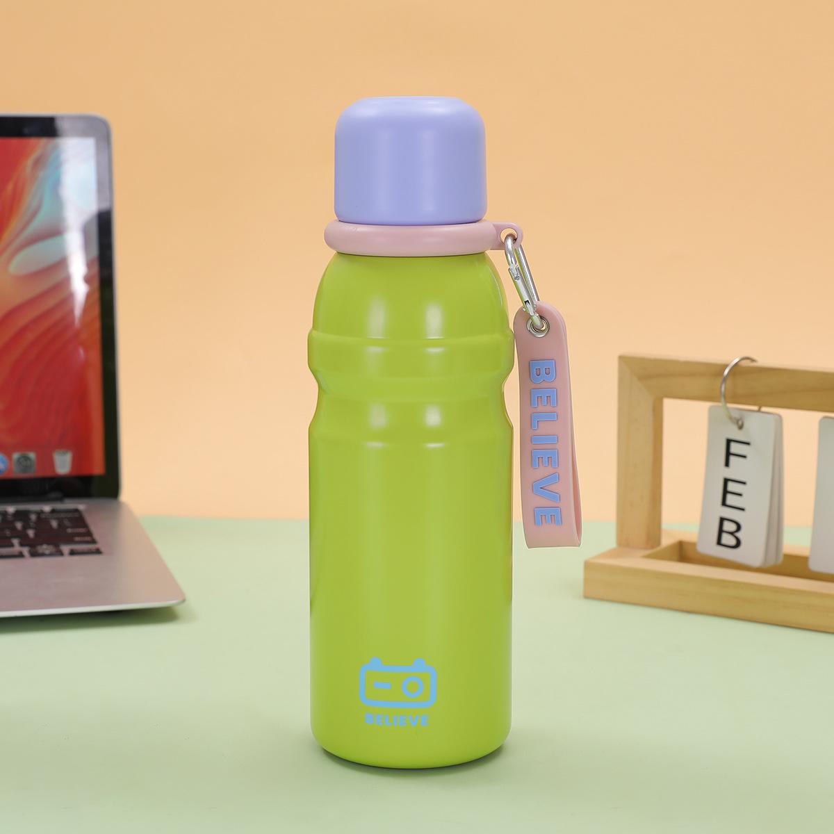

New Colorful Handle Children s Thermos Cup Stainless Steel Sports Cup Men s and Women s Large Capacity Handy Cup 600ml