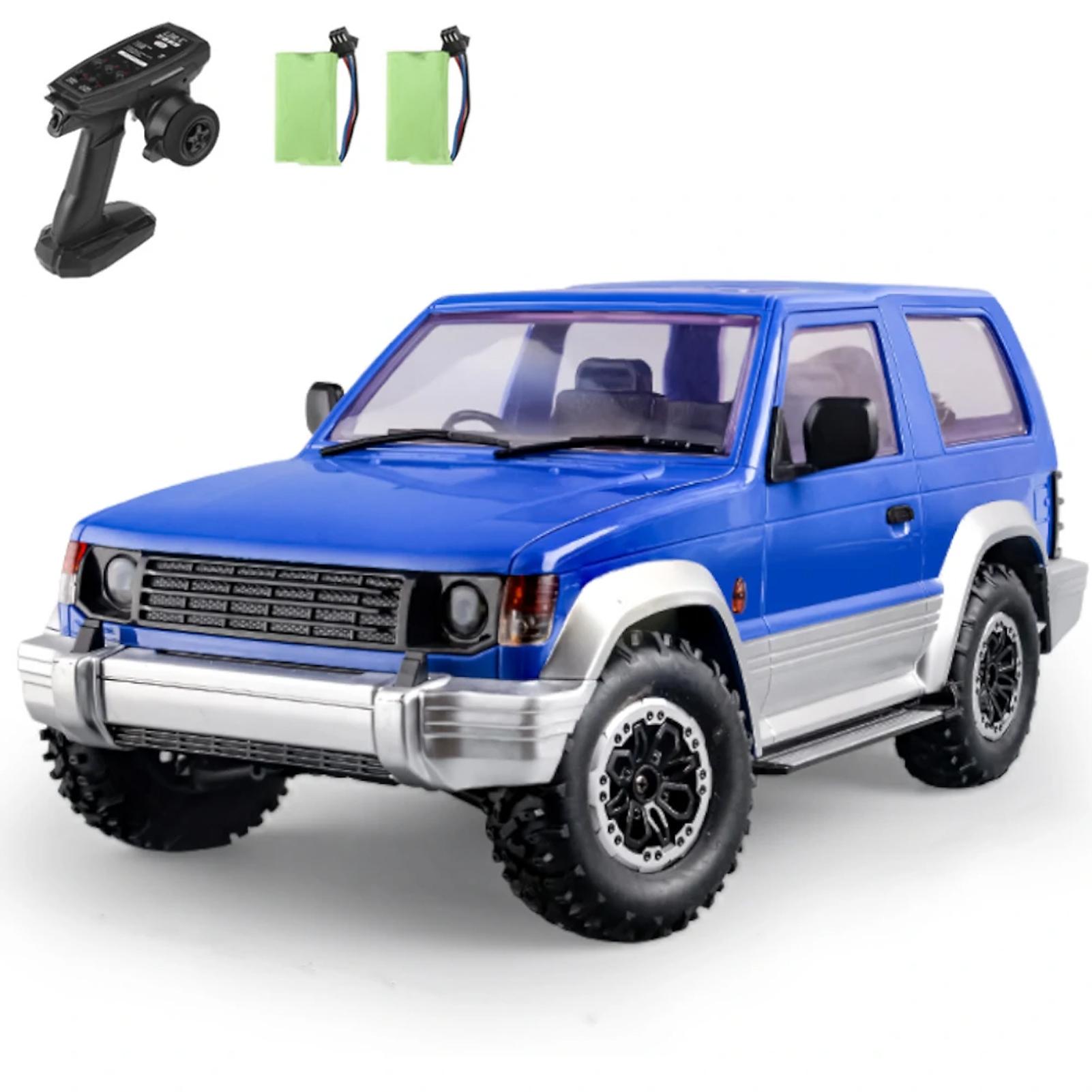 

Пульт дистанційного керування автомобіля, 2,4 ГГц 1:14 Масштаб 4WD Позашляховик Рок Кроулер, Електрична Іграшка для Всіх Типів Місцевості 2 battery синій