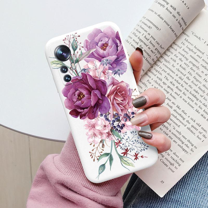 Flower Phone Case For Xiaom 12T Mi12T Pro Funda Cute Heart Cartoon Owl Xiaomi 12 T Xiaomi12T Pro Matte Soft TPU Back Cover Shell