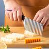 M-Stainless Steel Potato Crinkle Wavy Slicer Knife French Fries Dough Vegetable Fruit Potato Cutter Chopper Kitchen Maker Tool