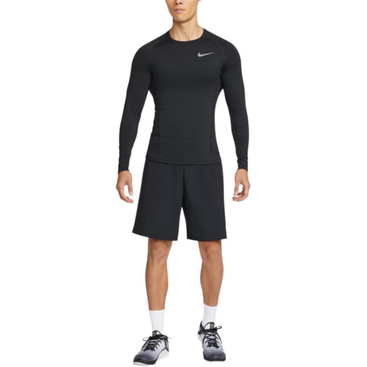 Nike Round Neck Knit Breathable Long Sleeve T-Shirt Men Tops Black CZ4281-010