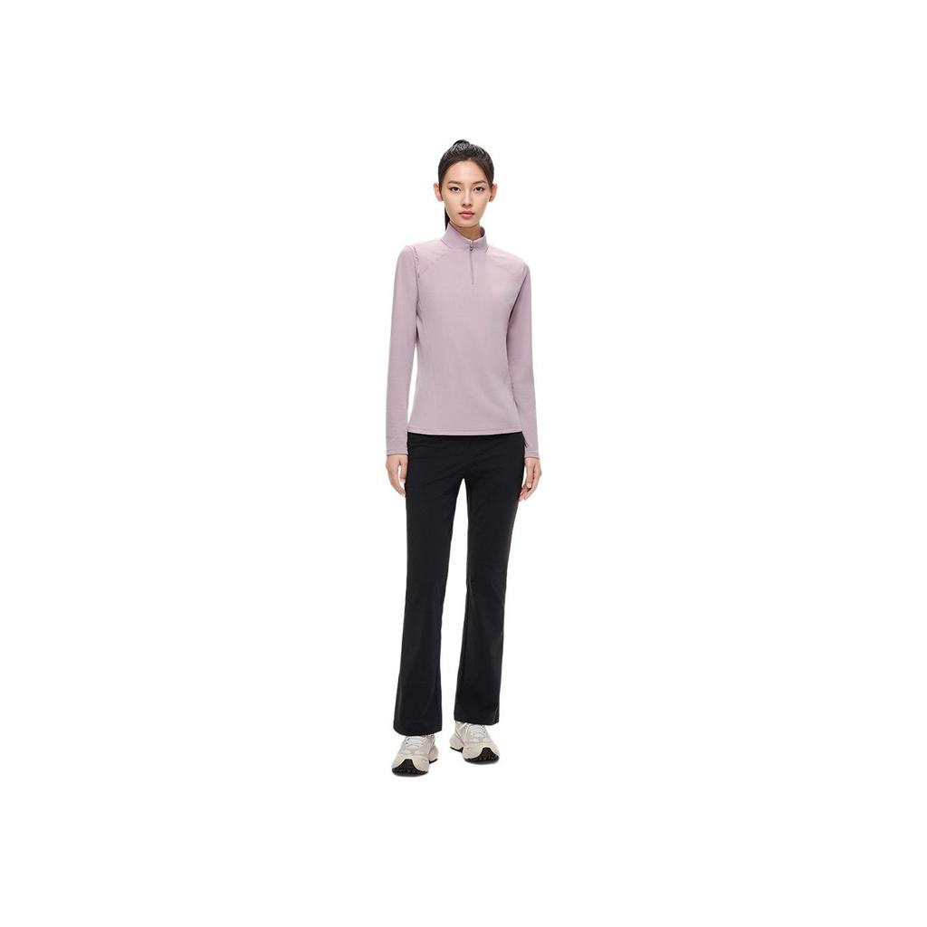 Anta Champion All-Weather Series Casual Sports Warm Stand-Up Collar Knitted Sweater Women Sweater Cloud-Sea-Purple 162510405-4