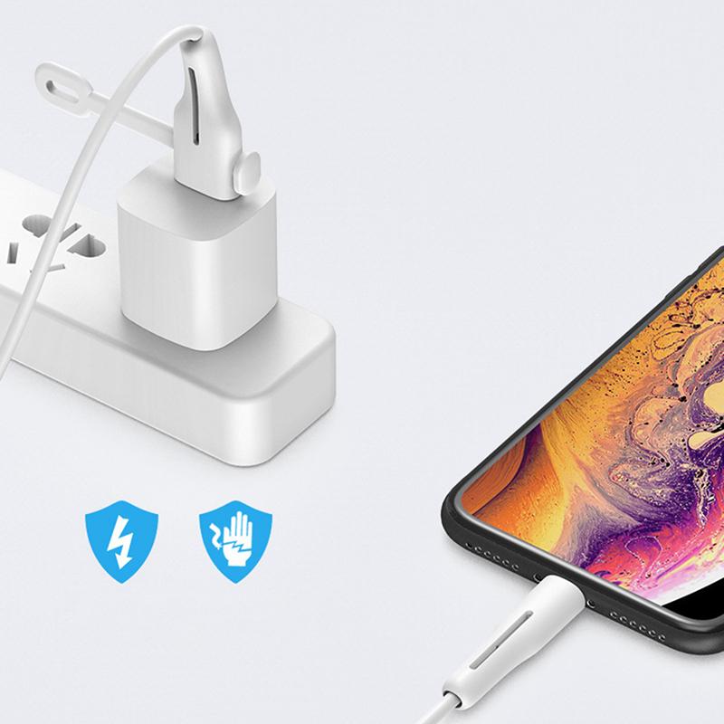 2PCS/set Cable Protector Soft Silicone Cover for Apple IPhone USB Charger Cable Protector  Anti-break Cable Sleeve Saver Wire Winder