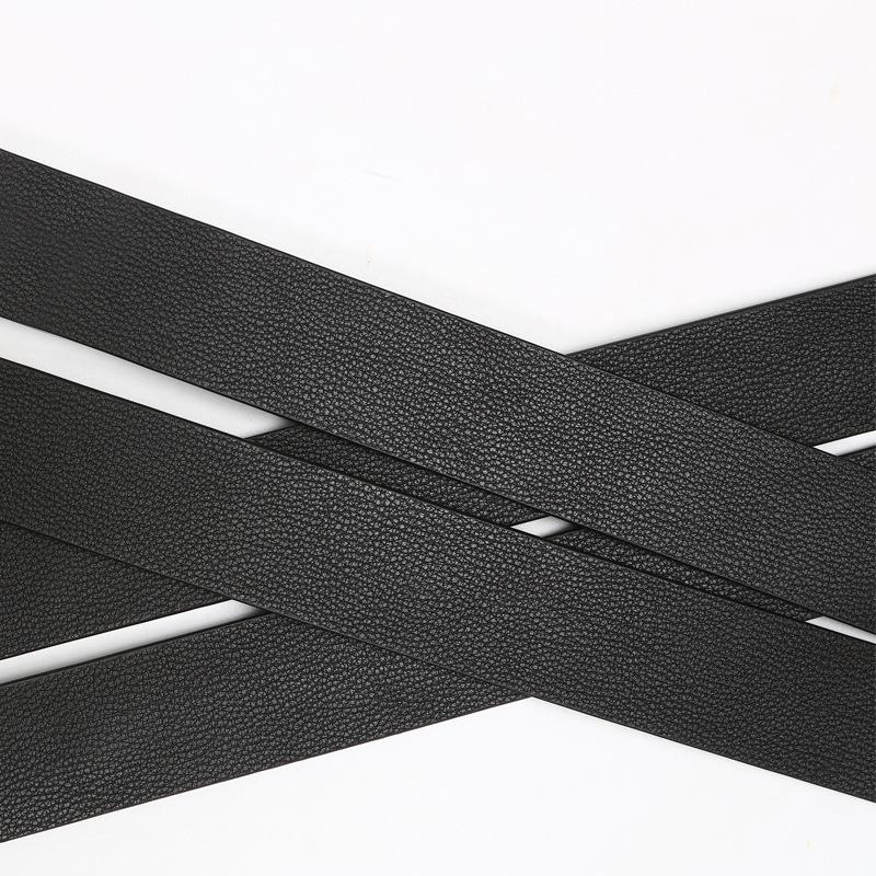 Do Not Take The Lead Belt Men'S Scratch-Resistant Automatic Buckle Medium Green Crocodile Pattern Cowhide Belt Body Damp Headless Belt