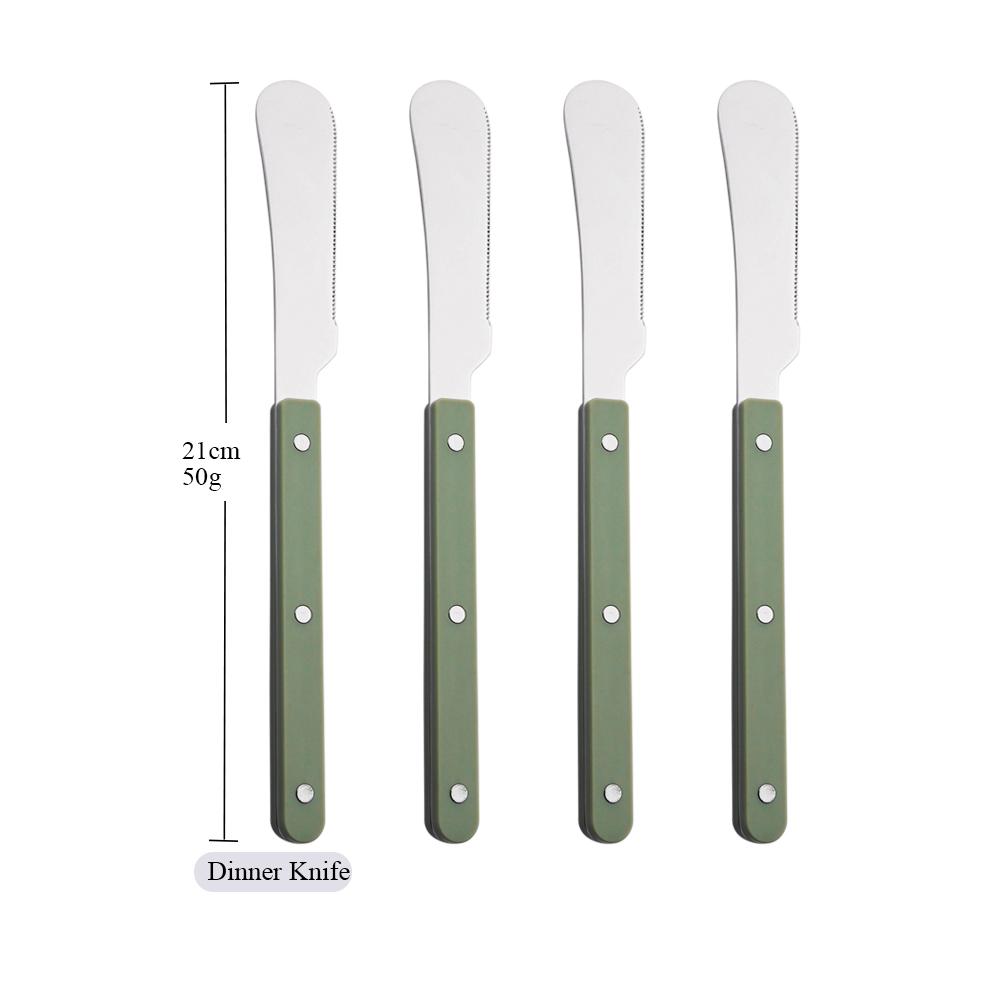 4/16 Stück Acrylgriff Messer Gabel Set Edelstahl Abendessen Besteck Set Grün Silber Westliches Geschirr Heimküche Besteck
