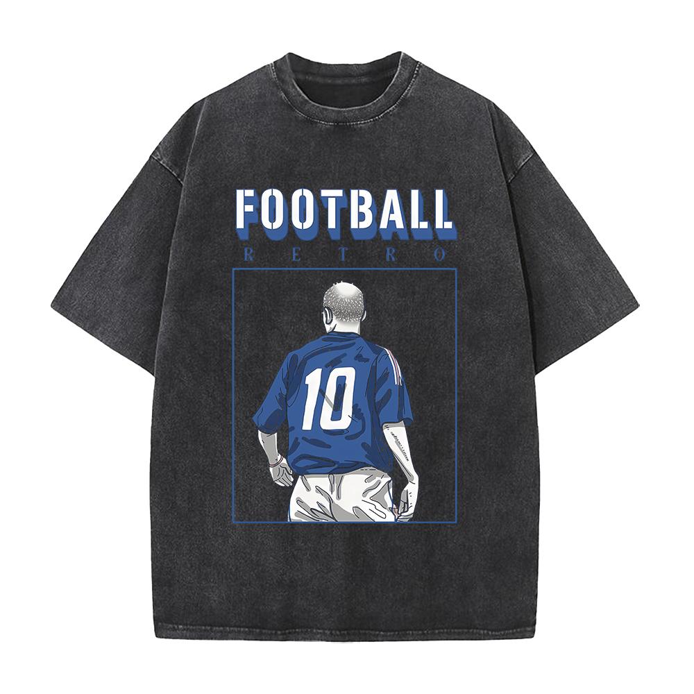 Football T-shirt Vintage Y2k Washed Oversized T Shirt Summer Short Sleeve Cotton Tees Tops Men Women Clothing