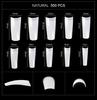 kads Nail Tips Half Cover French Nails Fake Nails Soak Off False Nails Natural Clear Acrylic Nails 500pcs for Nail Extension 10 Sizes