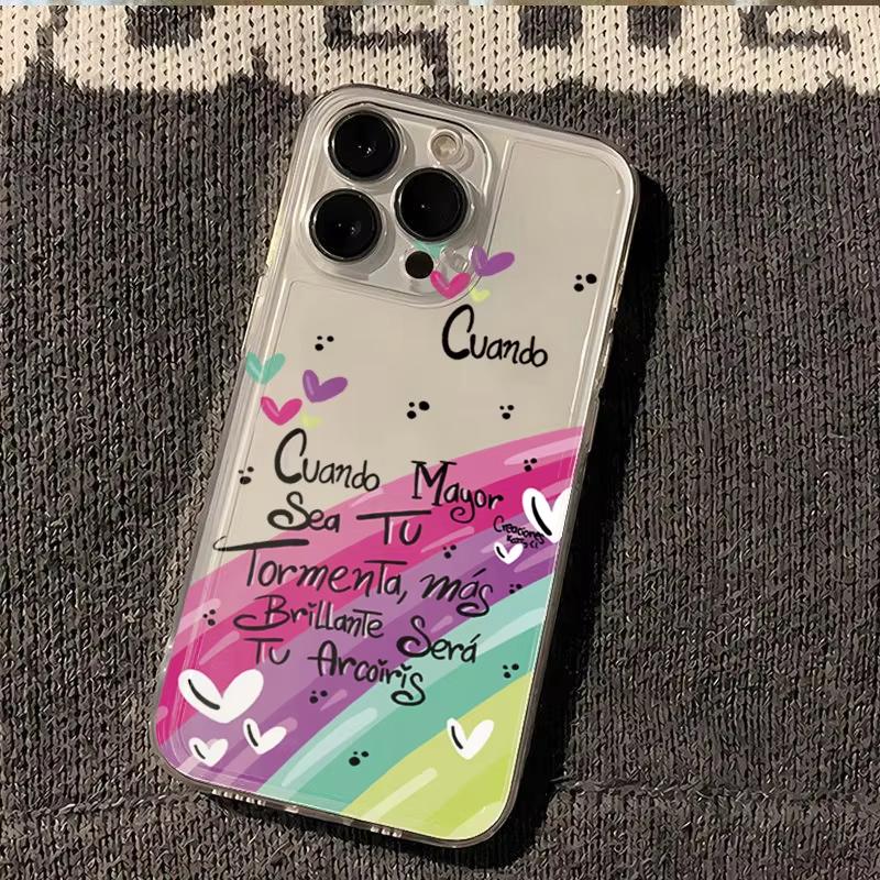 

Motto Cartoon Letter Pattern Phone Case For Samsung Galaxy S26 S25 Ultra S24 S23 FE S22 S21 Plus S20 A73 Clear Bumper Cover Galaxy S20 Ultra