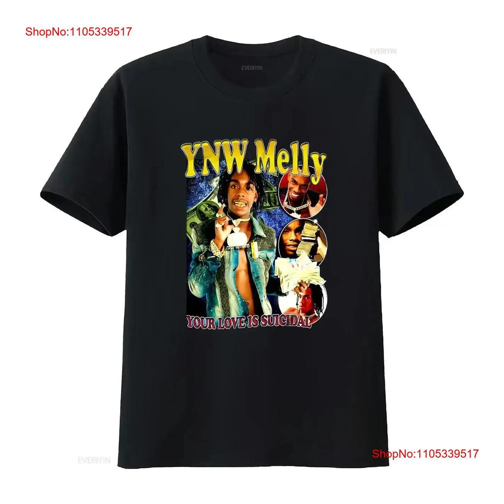 YNW Melly American Rapper T Shirt vintage Washed For Everyday Wear graphic homme vintage Washe