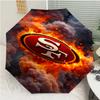 San Francisco 49ers LOGO Print Automatic Umbrella, 8 Rib Iron Frame, Plastic Handle, Suitable for Outdoor Travel &Daily , Ideal Gift