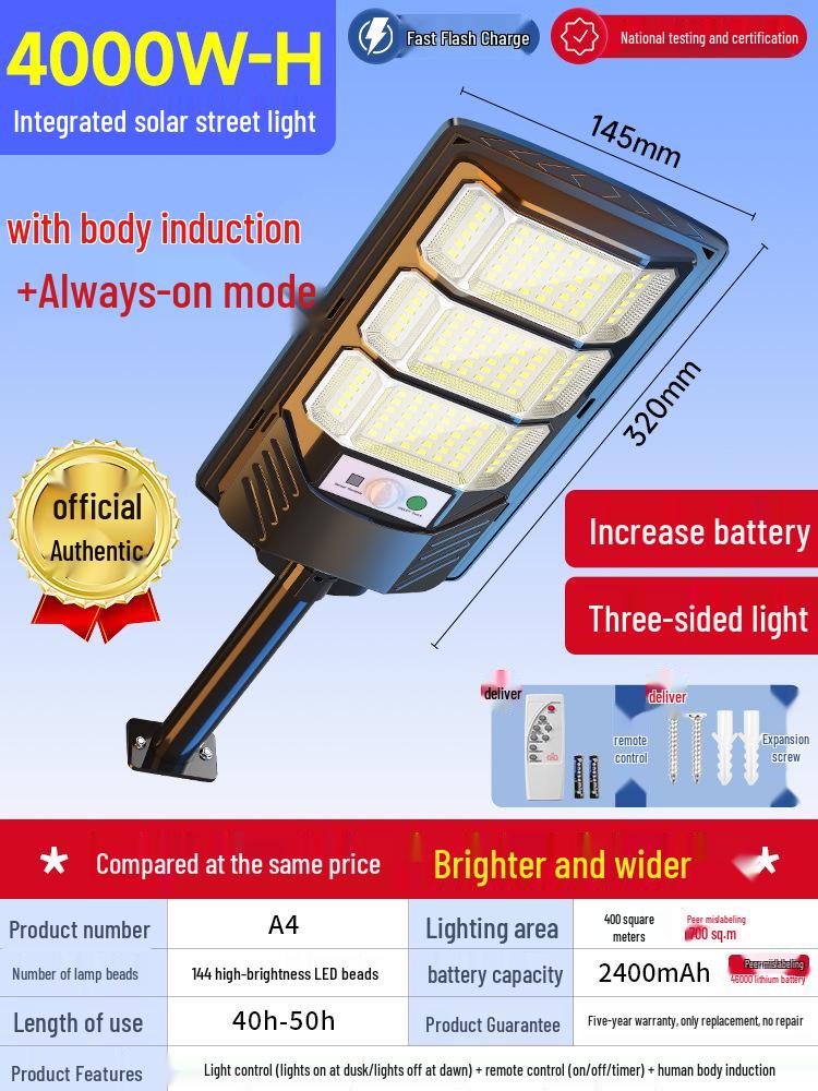 2025 High-Intensity Waterproof Solar Outdoor Garden Street Light for Doorways