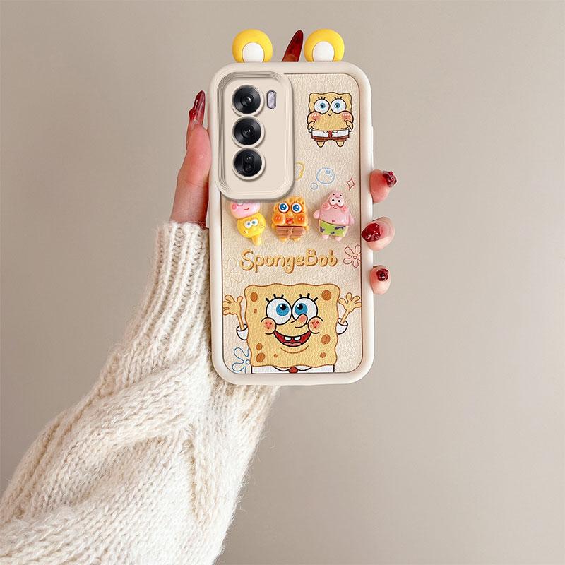 KEYSION Cute Ear 3D Cartoon Case for OPPO Reno12 Pro 5G with Bracelet Soft Silicone Shockproof Phone Cover for OPPO Reno 12 5G