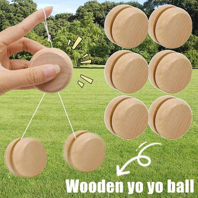 Wooden Yo-Yo Children'S Animation Kindergarten Educational Tactile Integration Toss Outdoor Plaything Present Child Party Early Education