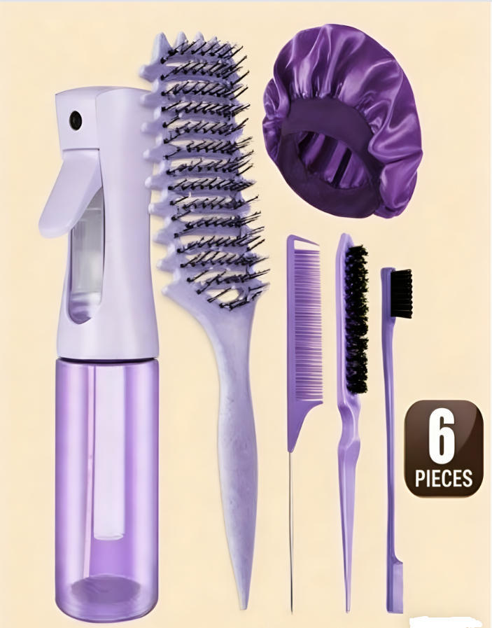 27Pcs Professional Hair Brush Set, Hair Styling Comb Kit with Continuous Spray Bottle, Scalp Massage Shampoo Brush for Salon