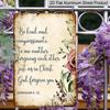 2D Flat, 1pc Vintage Ephesians 4:32 Bible Verse Metal Aluminum Sign -Be Kind and Compassionate Christian Wall - Pastel Pink Roses & Beige Scripture