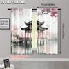 2pcs   Upscale Curtains 2D print Chinese Ink Painting Style Fabric (without rod) Decorations Inside Ldeal for Various Rooms