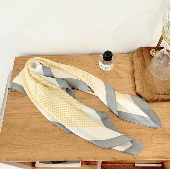 

Small Square Scarf Paired With Shirt Collar Scarf Or Neck Warmer One Size