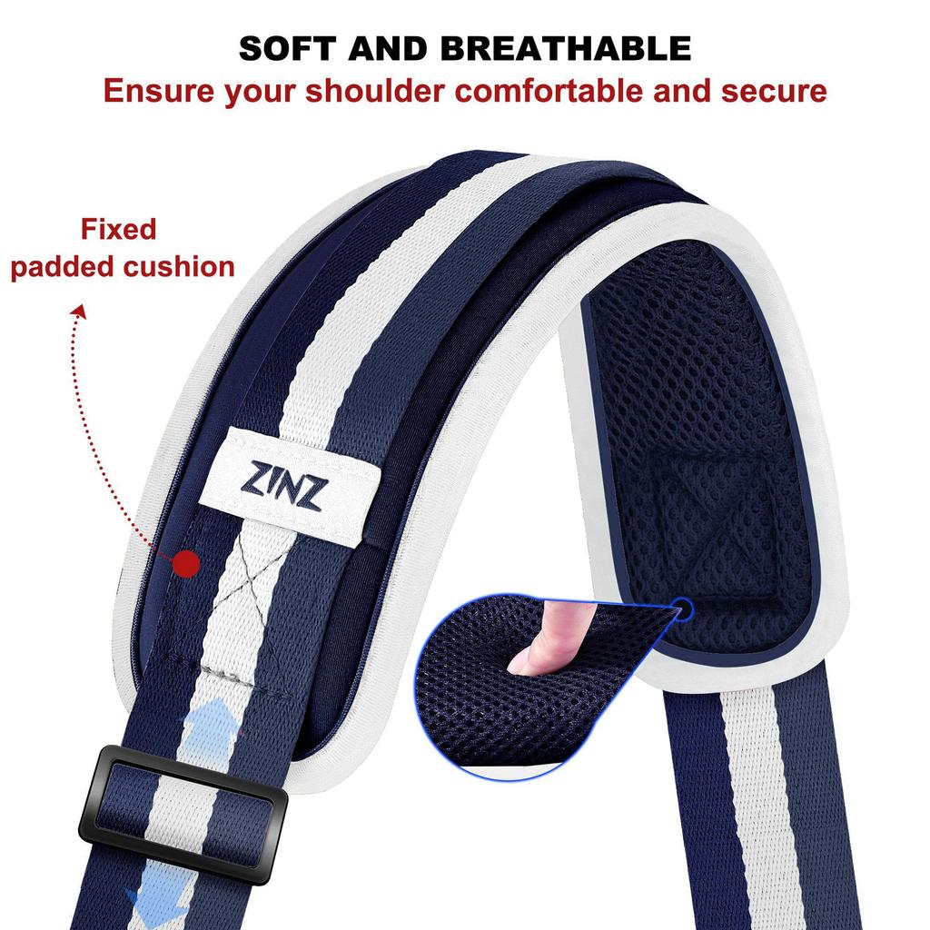 [ZINZ] Ultra-Thick Fixed Padded Shoulder Strap, 193cm, Universal Bag Strap with Cushion and Dual Balance Adjustable Buckle, Suitable for Laptop Bags,