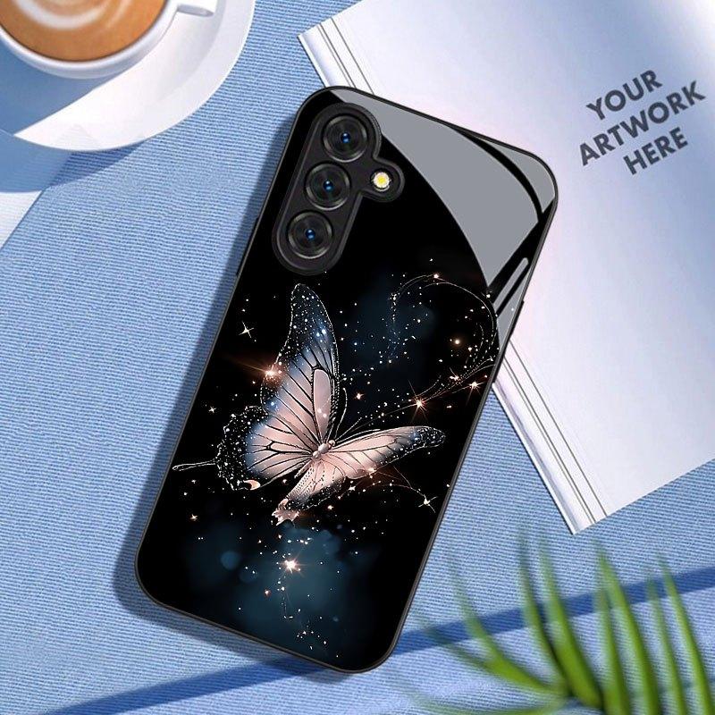 

Dream Butterfly Exquisite luxury High-end PhoneCase Glass TPU PhoneCase for Samsung Galaxy S26 S25 S24 S23 S22 S21 FE,Ultra,Plus For Galaxy S26