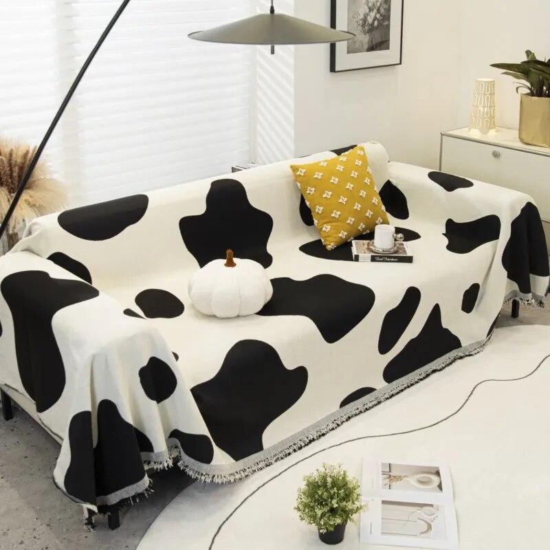 Black White Sofa Cover Sofa Towel Chenille Universal Couch Cover Pet Mat Living Room Sofa Dust Proof Sofa Cushion Cover
