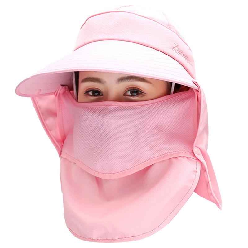Sun Protection Cap For Women With Large Brim And Detachable Top For Summer Outdoor Activities