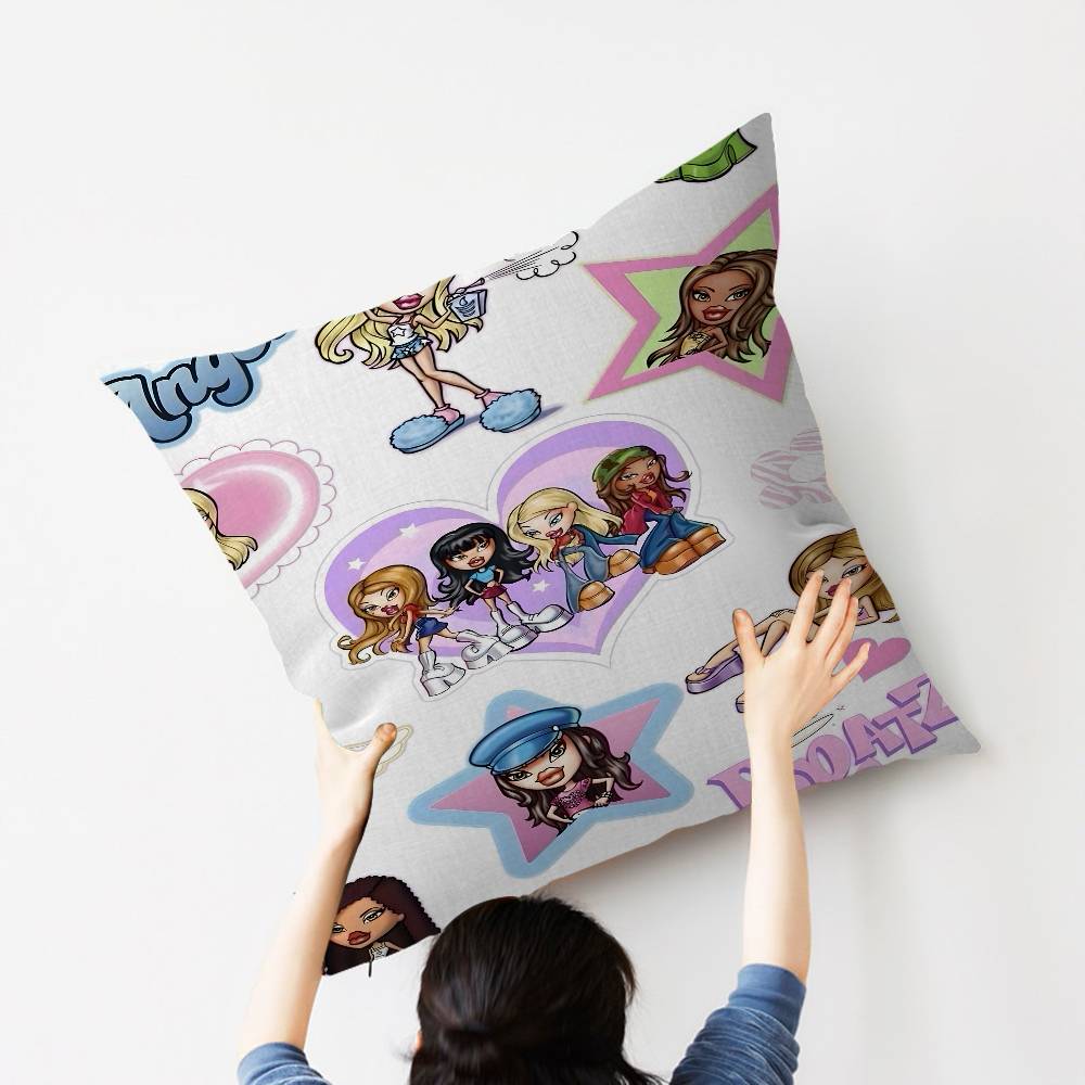 B-Bratzz Fashion M-Mask G-Girl Personalized Pillow Cover Kids Bedroom Wild Party Decor Pillowcase Kid Birthday Shower Gift