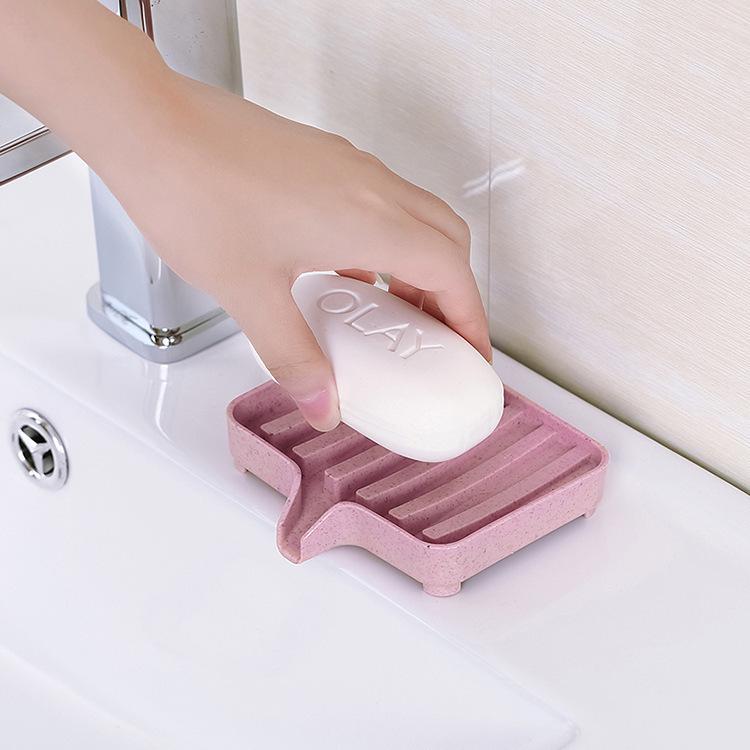 

Wheat Straw Grooved Anti-slip Soap Dish with Drainage for Bathroom бежевый