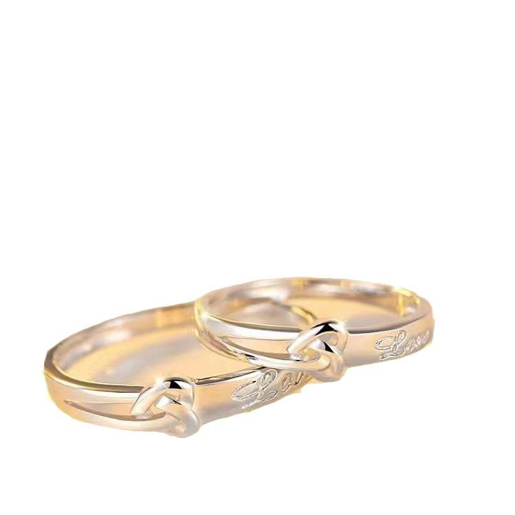 Herzergreifender Hohler Liebespaarring – Schlichtes Romantisches Design