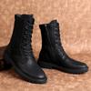 Fashion Men's Boots Black Luxury Brand Sewing Mens Shoes Rubber Casual Shoes For Men Genuine Leather Winter Boots Man Big Size 36-50