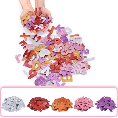 196Pcs Glittering Letter Sticker Adhesive EVA Foam Letter Sticker For Scrapbooking Card Making Birthday Home Decoration
