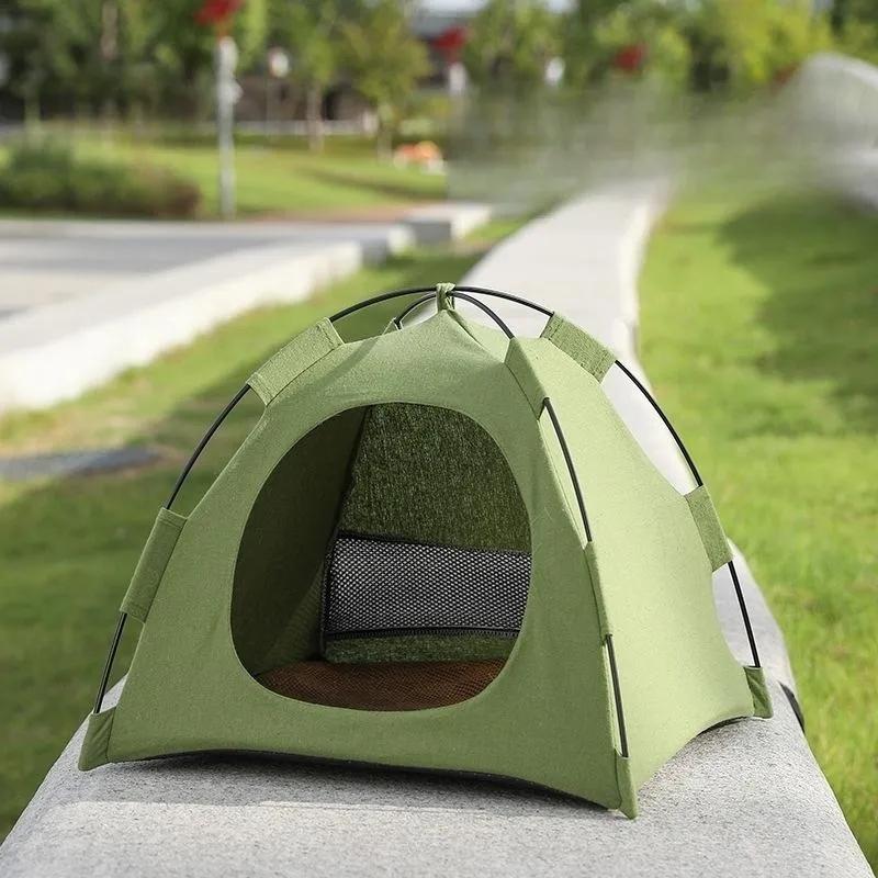 

Палатка для домашних животных, крытая и уличная кровать для собак и кошек, складная палатка для щенков, собак, кошек, конический дом, гнездо для домашних животных, водонепроницаемая палатка для кемпинга, палатка для домашних животных M:40*40*37cm зелёный