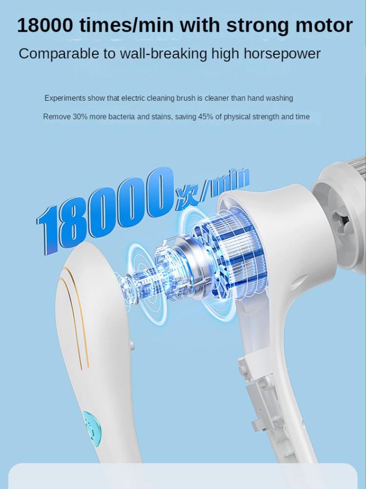 Electric Cleaning Brush 5 Brush Heads Cleaner Multifunctional Cleaning Pots and Dishes Kitchen Bathroom Bathtub Glass