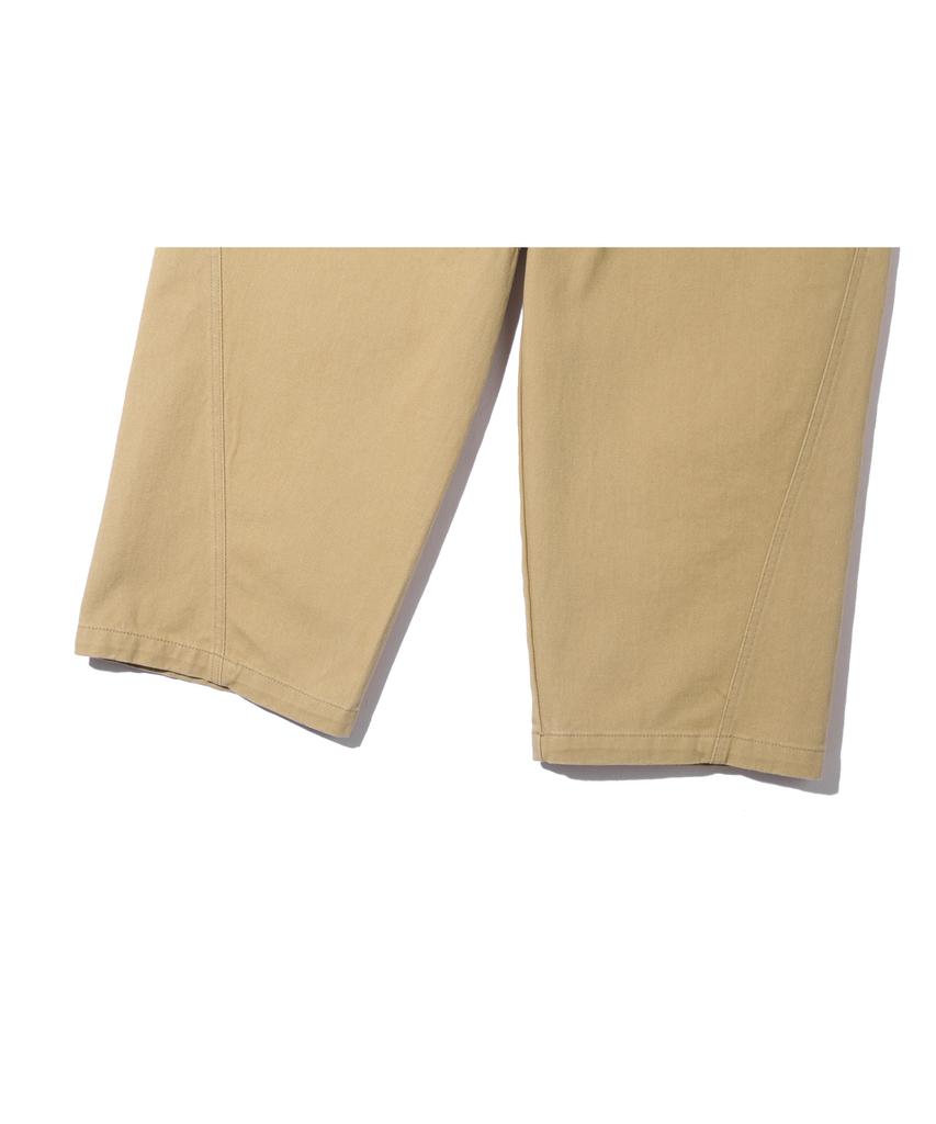 BASEMOMENT Cinch Back Curved Washed Twill Pants Beige